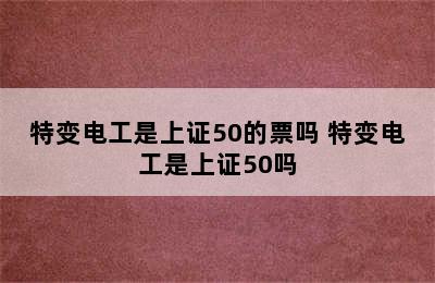 特变电工是上证50的票吗 特变电工是上证50吗